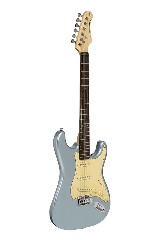 Stagg Solid Body S-Type Electric Guitar - Ice Blue Metallic - SES-30 IBM image 1