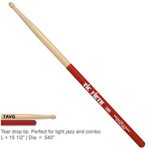 Vic Firth American Classic Vic Grip Hickory Drumsticks (7A, Wood)(New) image 1