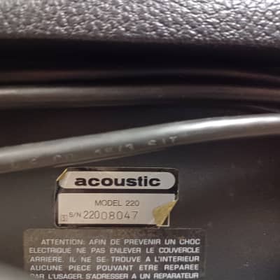 Acoustic  Control Corp 220  vintage bass head amplifier 1981 USA image 7