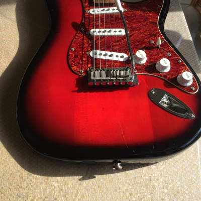 Fender Squier  by Fender Stratocaster Standard Series Rare  Black and Red image 6