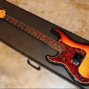 Left Handed Fender  Precision Bass 1965 Sunburst image 1