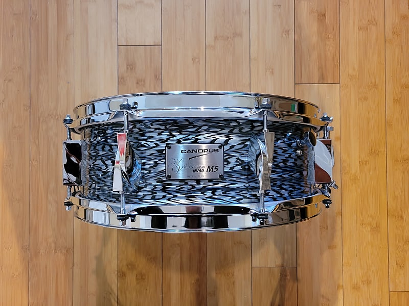 Snares - Canopus Drums 5x14 Neo Vintage NV60-M5 Snare Drum (Black Onyx) image 1