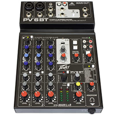 Peavey PV 6 BT 6 Channel Mixer with Bluetooth and Effects image 1