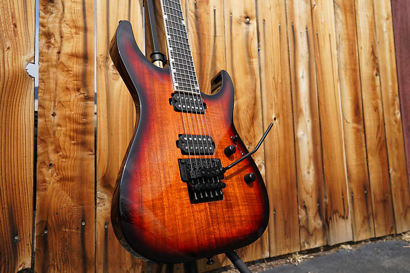 ESP USA M-II NTB FR - 3-Tone Sunburst Koa 6-String Electric Guitar w/ Black Tolex Case (2023) image 1