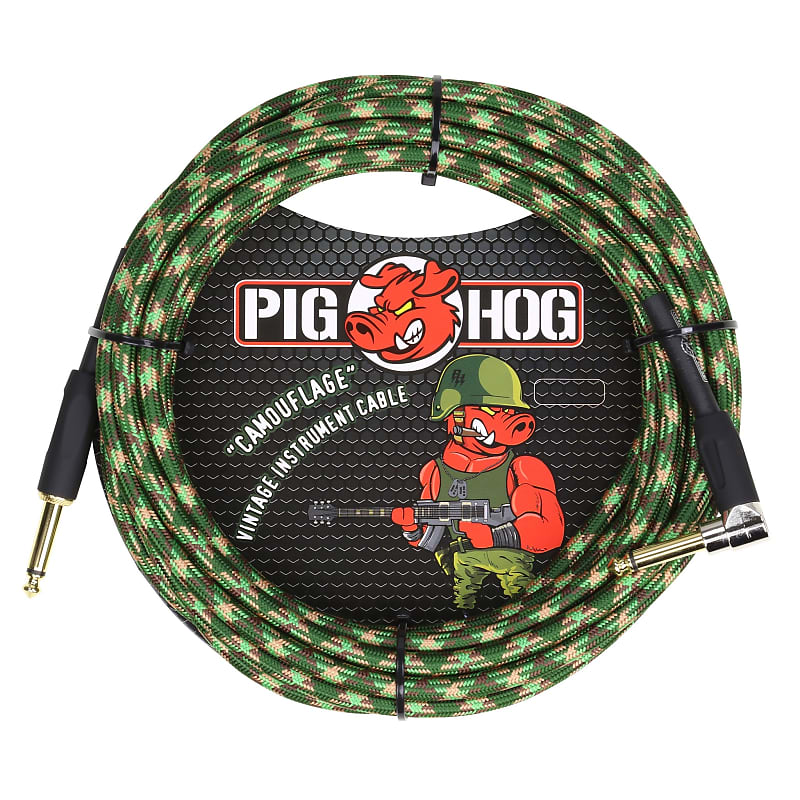 Pig Hog "Camouflage" Vintage Instrument Cable, 20ft Right Angle (PCH20CFR) image 1