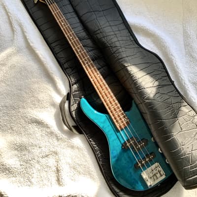 JB Player Professional Series Electric Bass Guitar Translucent Blue with GIG BAG image 12
