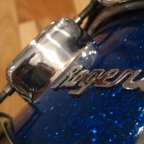 Rogers 5x14 Wood Dynasonic Snare Drum Blue Sparkle 1962 image 11