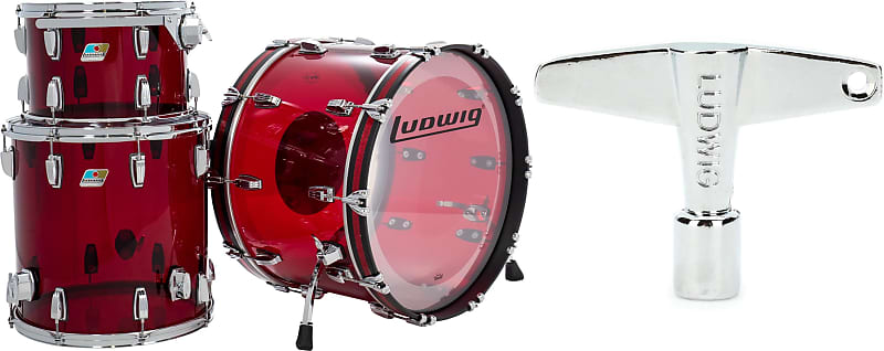 Ludwig Vistalite Fab 3-piece Shell Pack - Red Bundle with | Reverb