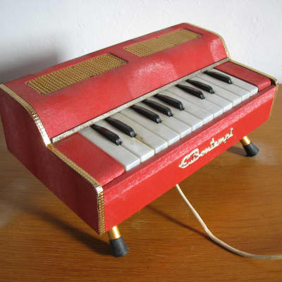 ancien petit piano enfant bontempi vintage orange