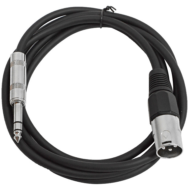 Seismic Audio SATRXL-M6BLACK XLR Male to 1/4" TRS Male Patch Cable - 6' image 1
