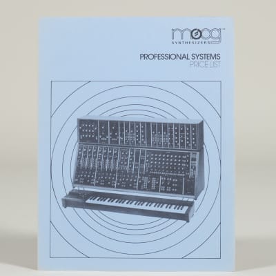 Moog Professional Modular Systems price list 1974 image 1