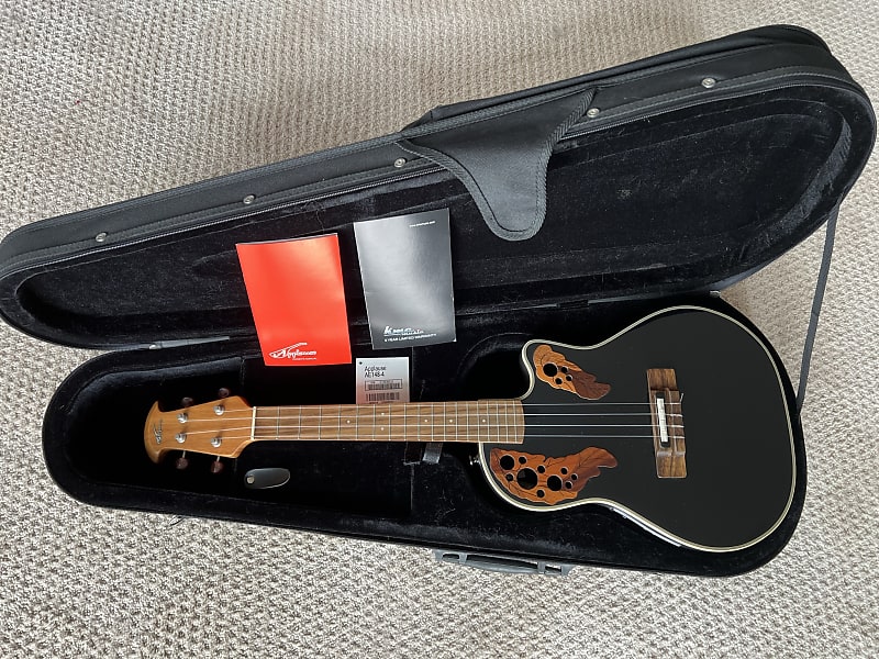 Applause by Ovation UAE-148 Tenor Ukulele Black Gloss with Case *MINT*RARE*  New listing.