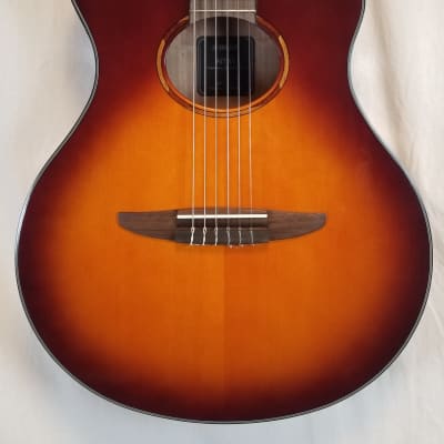 Yamaha NTX1 Acoustic Electric Nylon String Classical Guitar, Brown Sunburst image 2