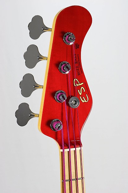 ESP Buzz Bass Tetsuya Model See Through Fiesta Red | Reverb