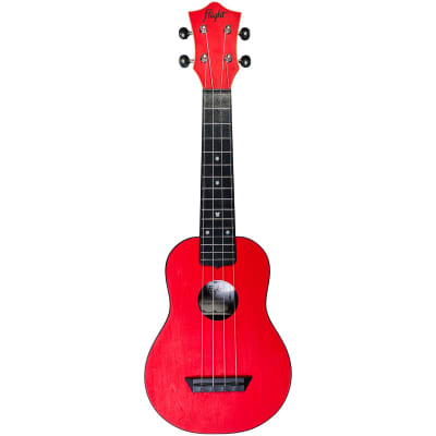 Flight TUS35 Red Travel Soprano Ukulele New - plastic and a laminate linden top - red image 2
