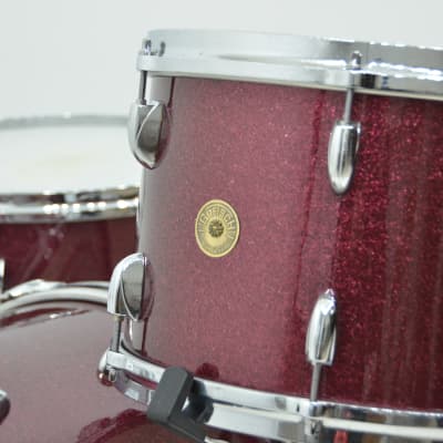 Used 1960's Recovered Gretsch 3pc Drum Kit - "Burgundy Sparkle" image 4