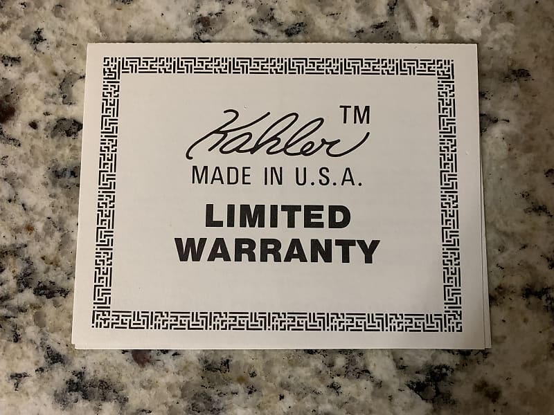 Kahler Warranty Card 80’a image 1