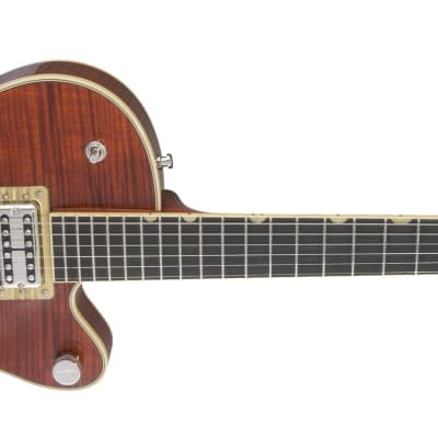 GRETSCH - G6659TFM Players Edition Broadkaster Jr. Center Block Single-Cut with String-Thru Bigsby and Flame Maple  Ebony Fingerboard  Bourbon Stain - 2401700878 image 3