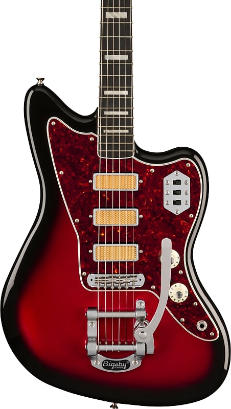 Fender Gold Foil Jazzmaster Electric Guitar, Candy Apple Burst w/ Deluxe Gig Bag image 1