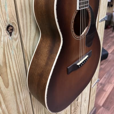 Fender Paramount PS-220E Parlor Acoustic Electric Guitar 2022 - Present - Aged Cognac Burst With Hard Shell Case FREE WRANGLER DENIM STRAP image 4