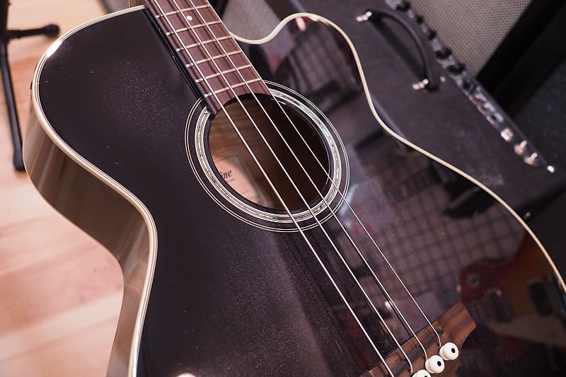 Takamine PB5 SBL Pro Series Jumbo Cutaway Acoustic/Electric Bass Gloss Black Sunburst image 1