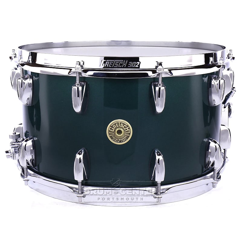 Gretsch Broadkaster Snare Drum 14x8 20-Lug Cadillac Green Gloss w/Micro-Sensitive Strainer image 1
