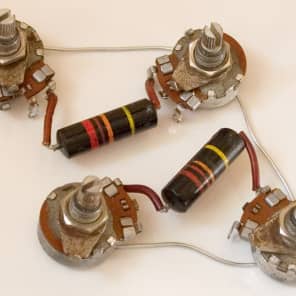 VINTAGE 1959 GIBSON LES PAUL WIRING HARNESS BUMBLEBEE CAPS CENTRALAB SWITCHCRAFT image 2