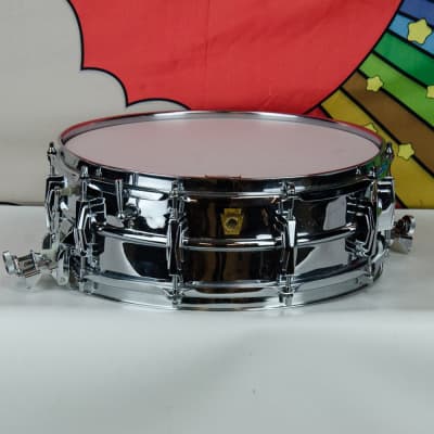 Used Early 60's Ludwig 14 x 5" Super Sensitive Chrome over Brass Snare Drum, as is image 1