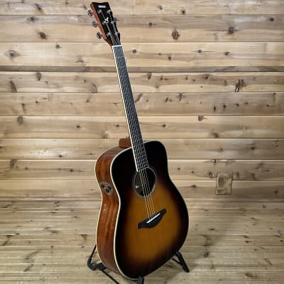 Yamaha FG-TA TransAcoustic Dreadnought Acoustic Electric Guitar - Brown Sunburst image 2
