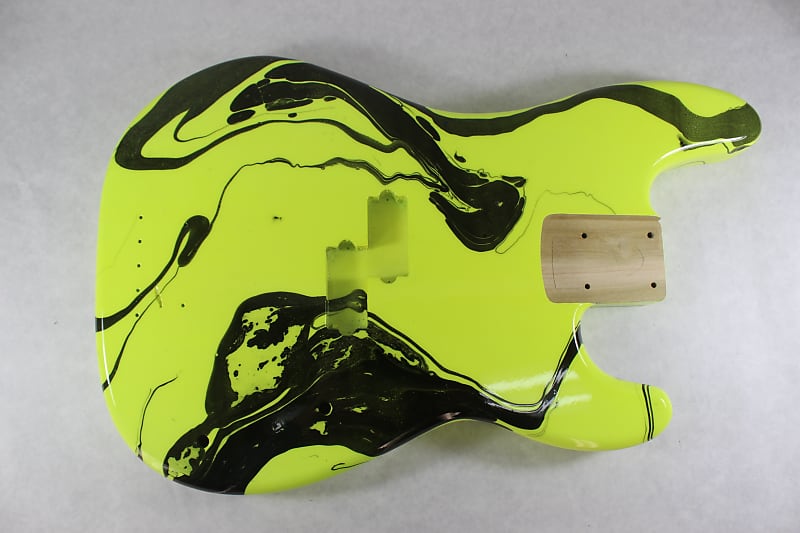Custom precision bass guitar body Multicolor Swirl Reverb