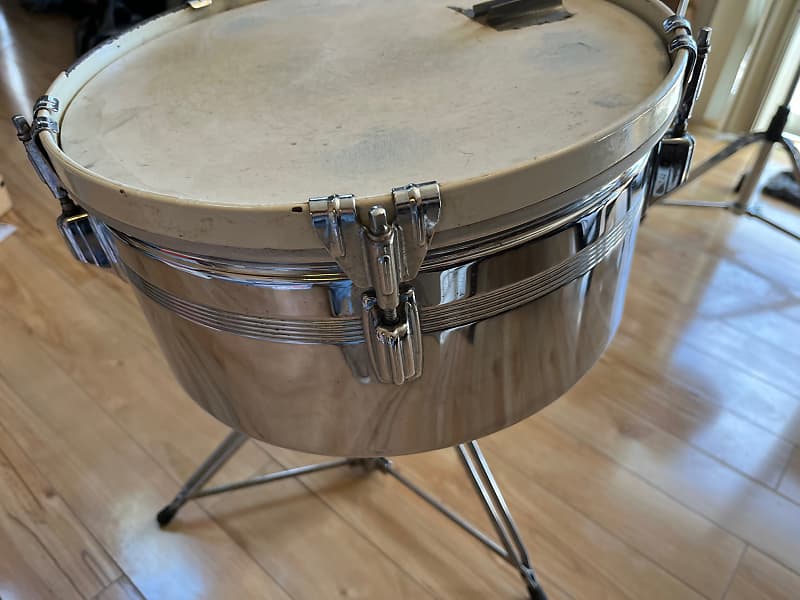 Rogers Timbales Chrome over brass 70's | Reverb