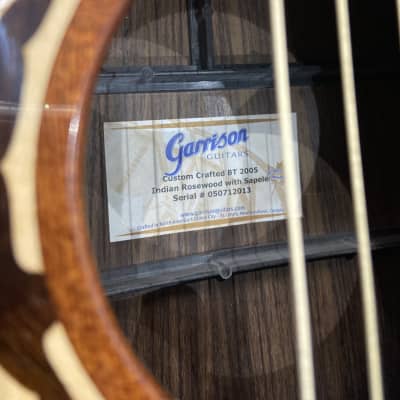 Garrison custom crafted acoustic guitar  Acoustic cutaway  1990s image 3