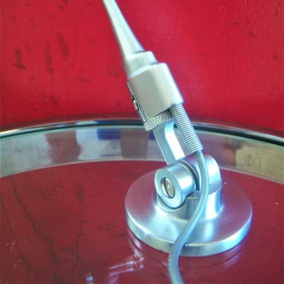 Vintage 1950's Turner 80X crystal microphone Satin Chrome w cable and stand image 9