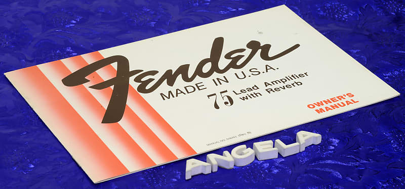 Fender 75 Lead Amplifier  With Reverb '80s Owner's Manual Booklet Original N.O.S. Print image 1