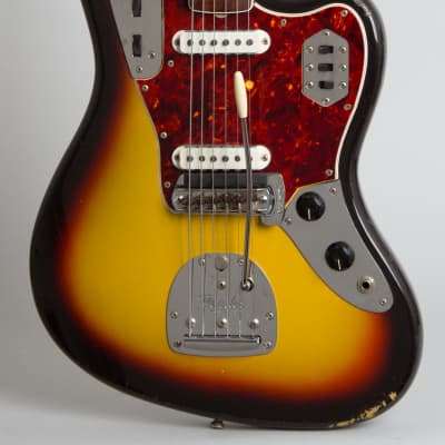 Fender Jaguar Solid Body Electric Guitar (1966), ser. #171100, black tolex hard shell case. image 3