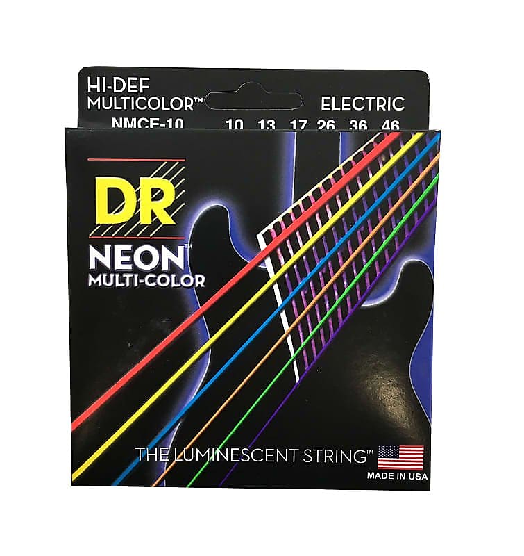 DR Guitar Strings Electric Neon Multicolor 10-46 image 1