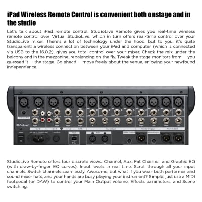 Presonus StudioLive 16.0.2 USB: 16x2 Performance and Recording Digital Mixer image 6