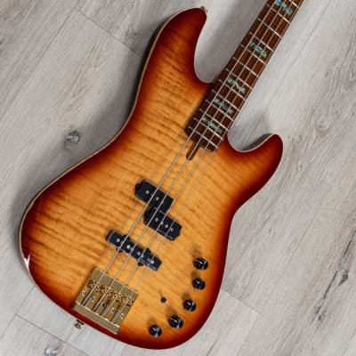 Sire Marcus Miller P10dx 4-String Bass, Roasted Flame Maple Fretboard, Tobacco Sunburst image 2