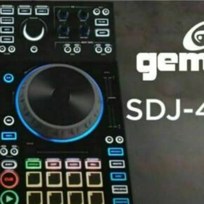 Gemini Sound SDJ-4000 Standalone/MIDI Controller Mesa de consola de equipo  de DJ con 2 cubiertas, mezclador de audio de 4 canales, ruedas de