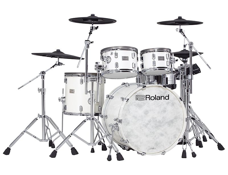 Roland V-Drums Acoustic Design 706 Kit - Pearl White Finish image 1