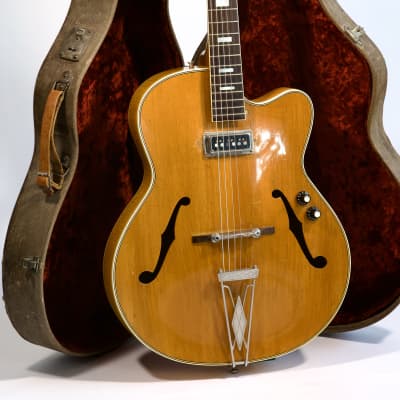 1962 Levin Archtop Mod 330 Natural Maple with Brazilian Rosewood, DeArmond Dynasonic & CITES image 11