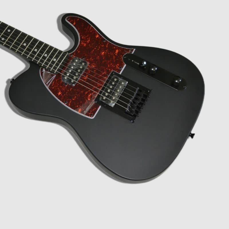 Guitarra eléctrica Harley Benton Standard Series TE-20HH de tilo black  satin con diapasón de arce asado