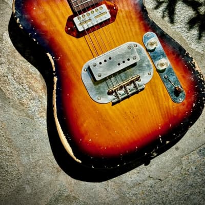 Waterslide Guitars T-Style Coodercaster, PLEK'd. Sunburst Swamp Ash w/Mojo Lap Steel+Teisco-Spec Gold Foil Pickups for sale