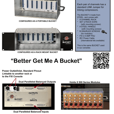 FIX Audio Designs  BUCKET - 8 slot 500 series rack for 500 series modules. image 5