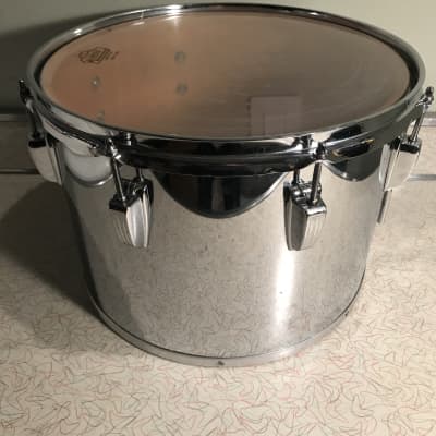Ludwig Vintage Concert Tom Chrome over Wood 14”x10” Late 70s-80s 6ply Maple Blue Olive rounded image 3