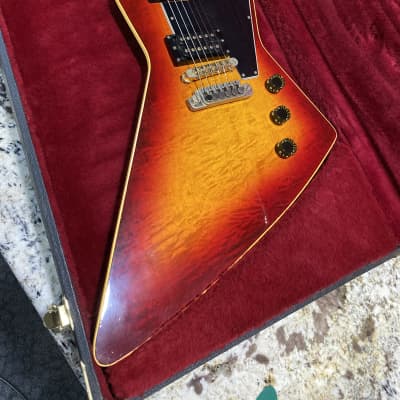 Video! 1981 Gibson Explorer E2 CMT Flame Top Heritage Cherry | Reverb