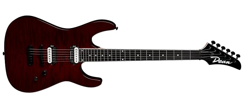 DEAN Modern 24 Select Flame Top electric GUITAR Trans Cherry Red