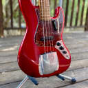 Fender Custom Shop '64 Jazz Bass Relic 2004 — Candy Apple Red with matching headstock
