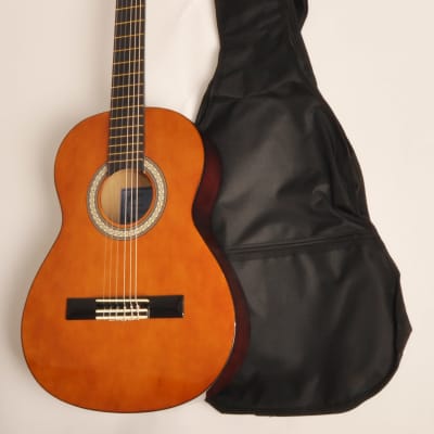 Left Handed BEGINNER CLASSICAL ACOUSTIC GUITAR 3/4 SIZE (36 INCH) W/ BAG OMEGA CLASS KIT 3/4 NA LH image 1