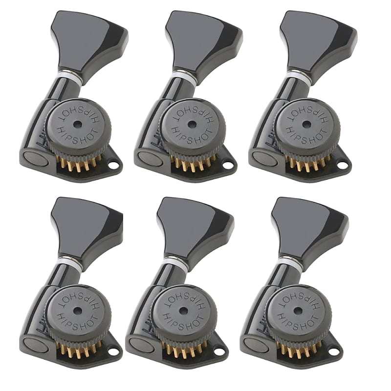 Hipshot 6K2GL0B Guitar Tuner Upgrade Kit, 3+3, GripLock Reverb
